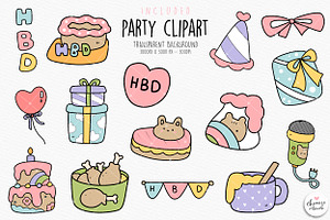 Rabbit Birthday Party Clipart, Birth