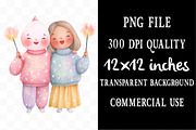 Watercolor Cute New Year Clipart, an Illustration by Designking (Thumbnail 4 of 5)