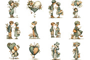 Victorian Valentine Bundle Clipart, an Illustration by Designking (Thumbnail 2 of 5)