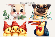Vintage Christmas Animals Clipart, an Animal Illustration by Artnoy (Thumbnail 4 of 8)