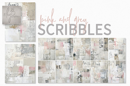 Pink and Grey Scribbles, a Decorative Illustration by rileyBgraphics