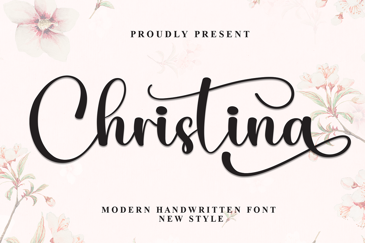 Christina | Script Font, a Handwritten Font by Scratchones (Photo 1 of 9)