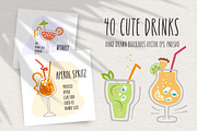 Cocktails Cute Drinks Collection, a Decorative Illustration by Naty Art (Thumbnail 1 of 12)