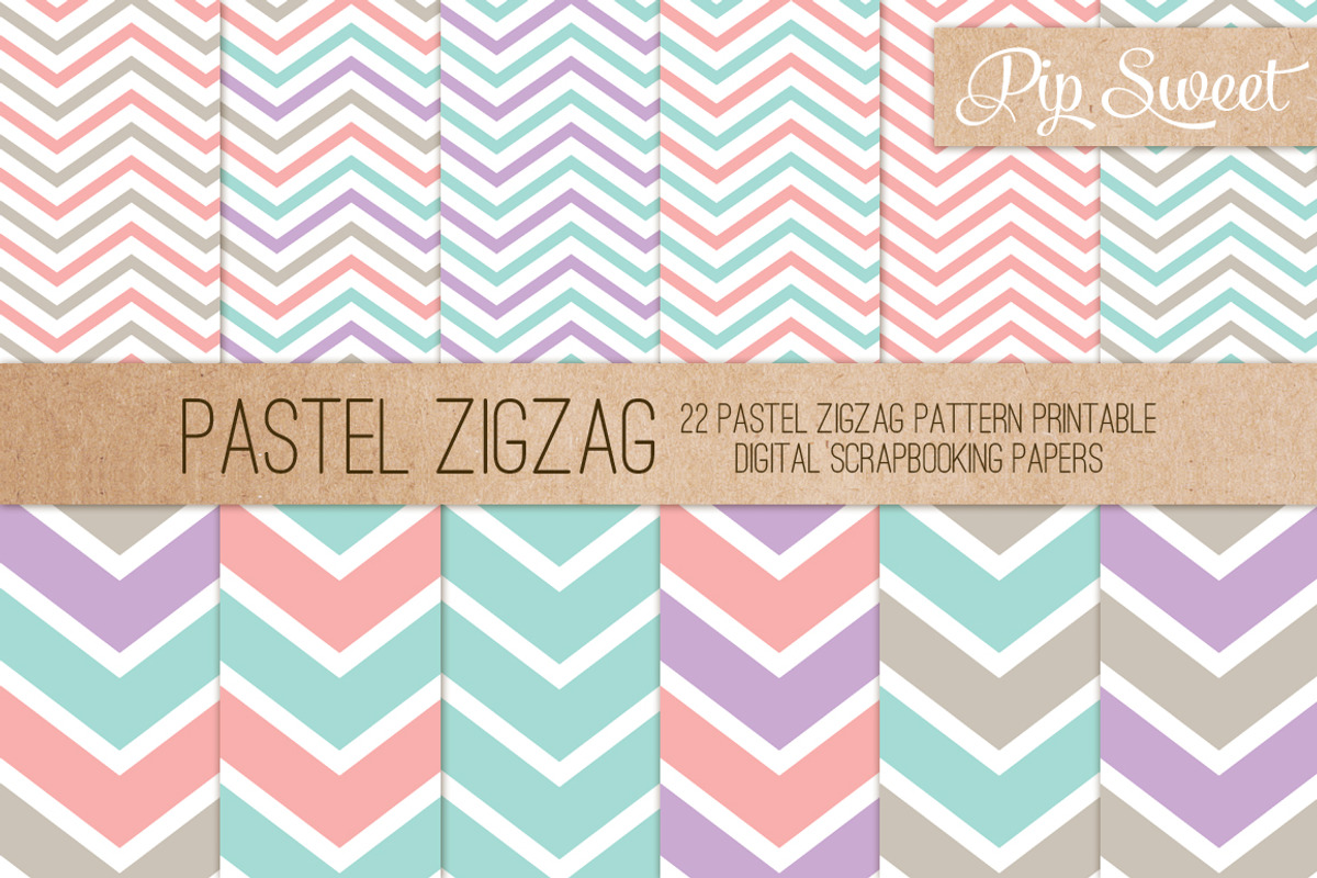Pastel Zigzag 22 Pattern Set, a Pattern Graphic by Pip Sweet (Photo 1 of 2)