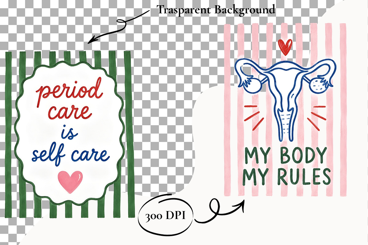 Period Menstruation Clipart Girl PNG, a Healthcare Illustration by SugarCloudStudioArt (Photo 2 of 5)