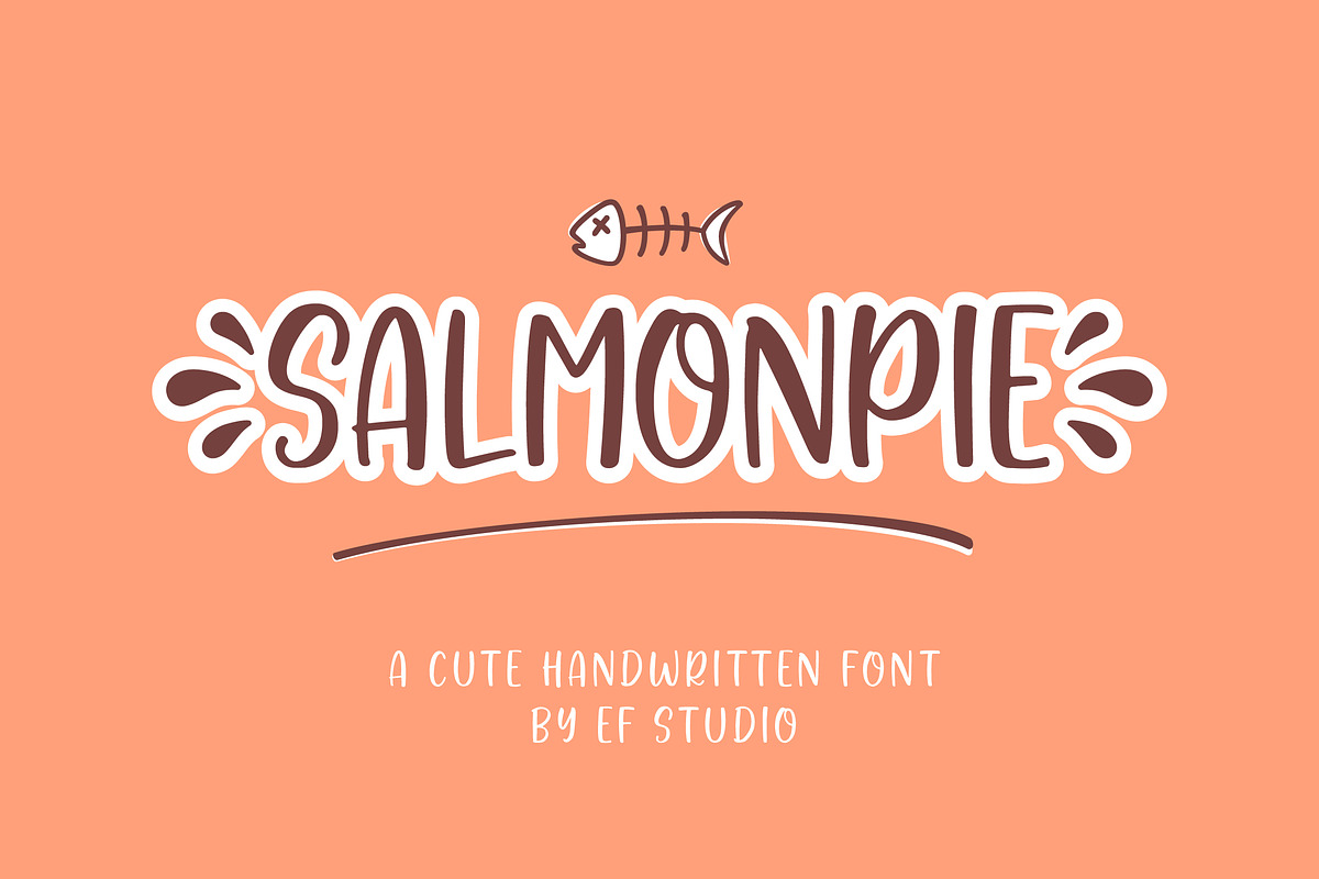 Salmonpie | A Cute Handwritten Font, a Script Font by Ef Studio (Photo 1 of 11)