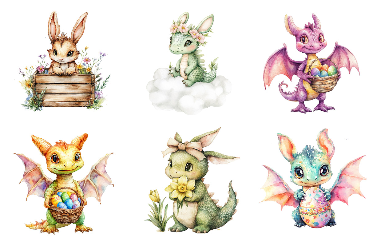 Baby Dragon Sublimation Clipart, an Illustration by CreationArt (Photo 3 of 5)