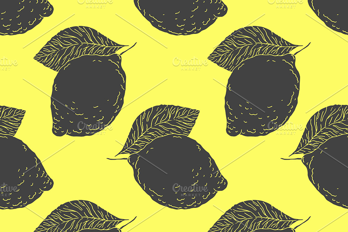 Lemon fruit pattern set, a Pattern Graphic by OKart.studio (Photo 4 of 4)