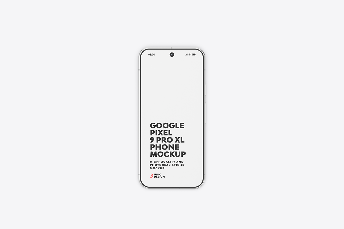 Google Pixel 9 Pro XL Phone Mockup, an Android Mockup by UnicDesign (Photo 7 of 21)