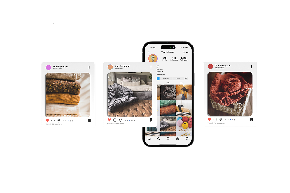 Instagram Post and Stories Mockup, a Device Mockup by Sweetdady (Photo 3 of 8)