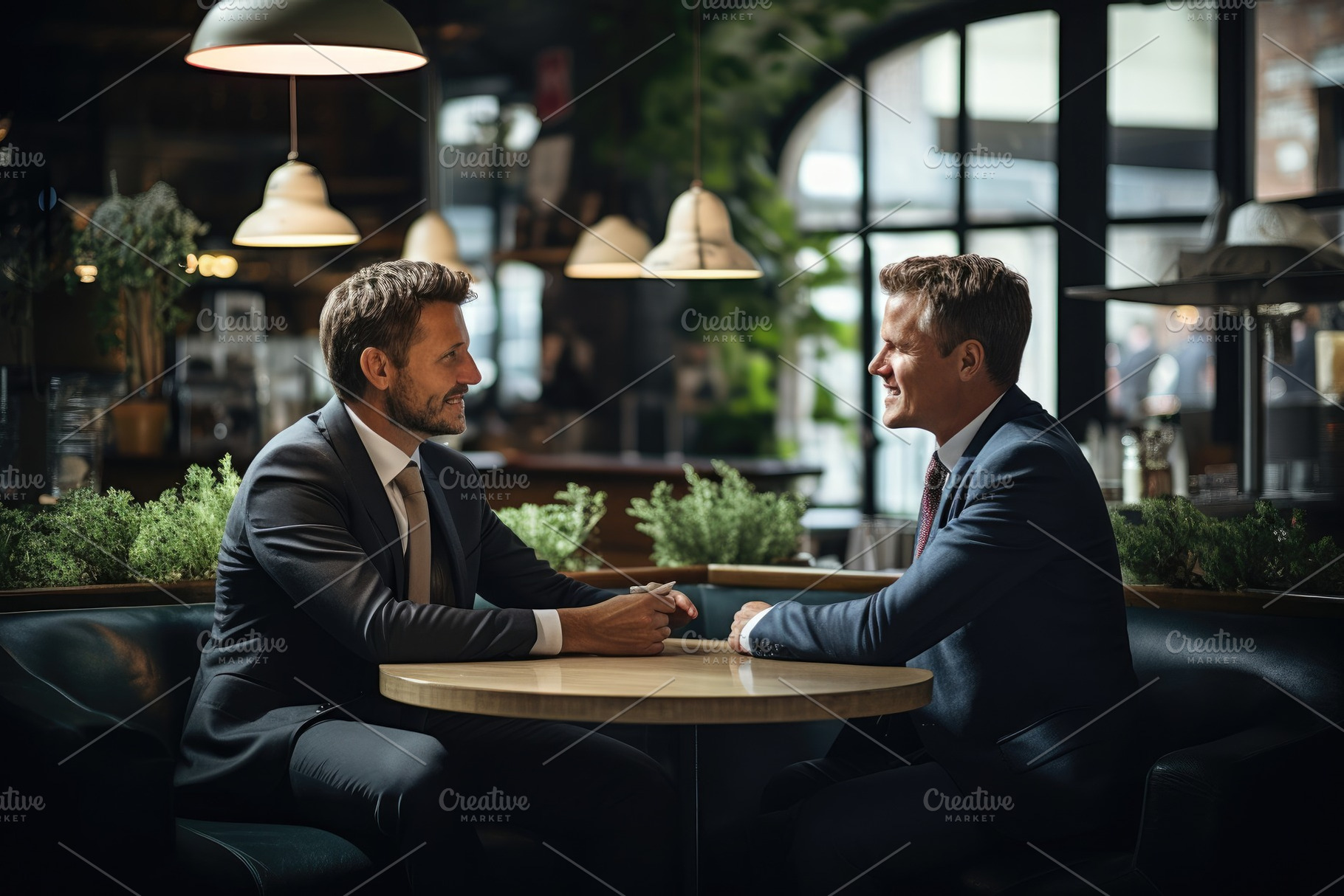 Two businessmen shaking hands in a c, a Photo by Iftikhar Alam