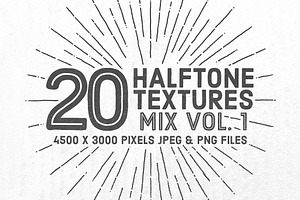 20 Halftone Textures Mix Vol. 1