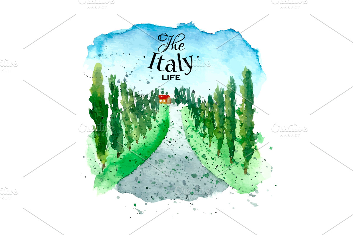 Watercolor set of Italy, a Food Illustration by Vikeriya (Photo 6 of 6)