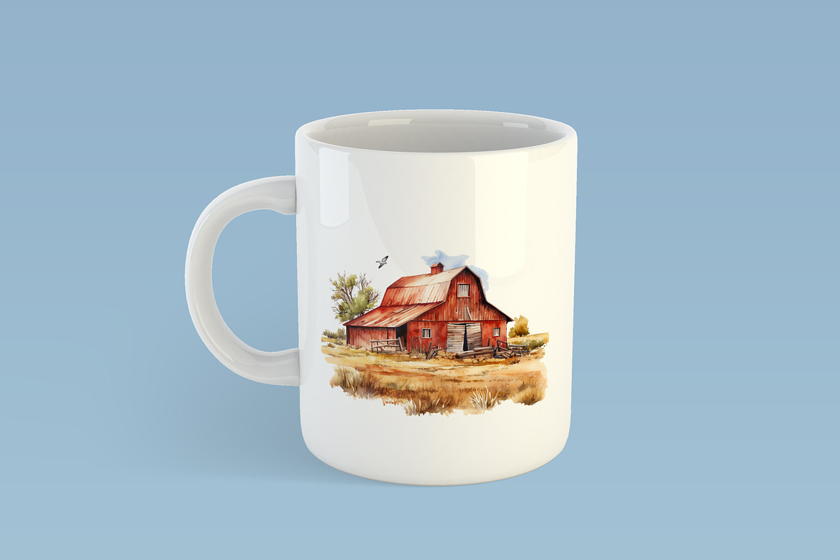 Watercolor farm clipart, fall png, an Object Graphic by KomtsyanTatyanaArt (Photo 4 of 5)