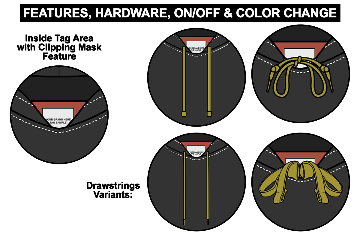 Basic Hoodie Vector Flat Mockup, a Hoody Mockup by Infinity Mockups (Photo 6 of 9)