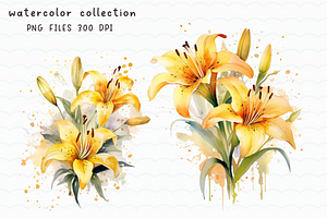 Yellow Flowers Watercolor