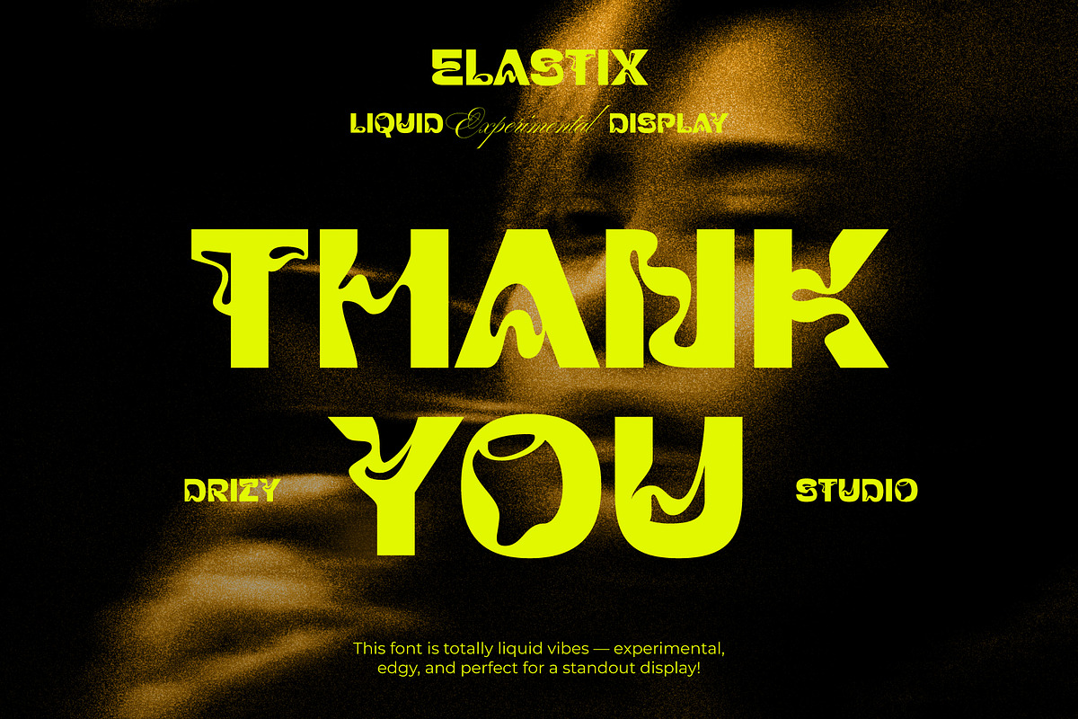 Elastix - Liquid Experimental Font, a Sans Serif Font by Drizy (Photo 10 of 10)