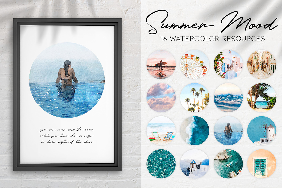 Summer Mood  Watercolor Resources, an Illustration by beehouse studio (Photo 1 of 9)