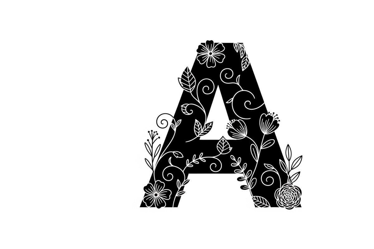 Beautiful flower alphabet set floral, an Illustration by Amazin_art (Photo 7 of 31)