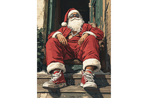 Cool Santa In Sunglasses And