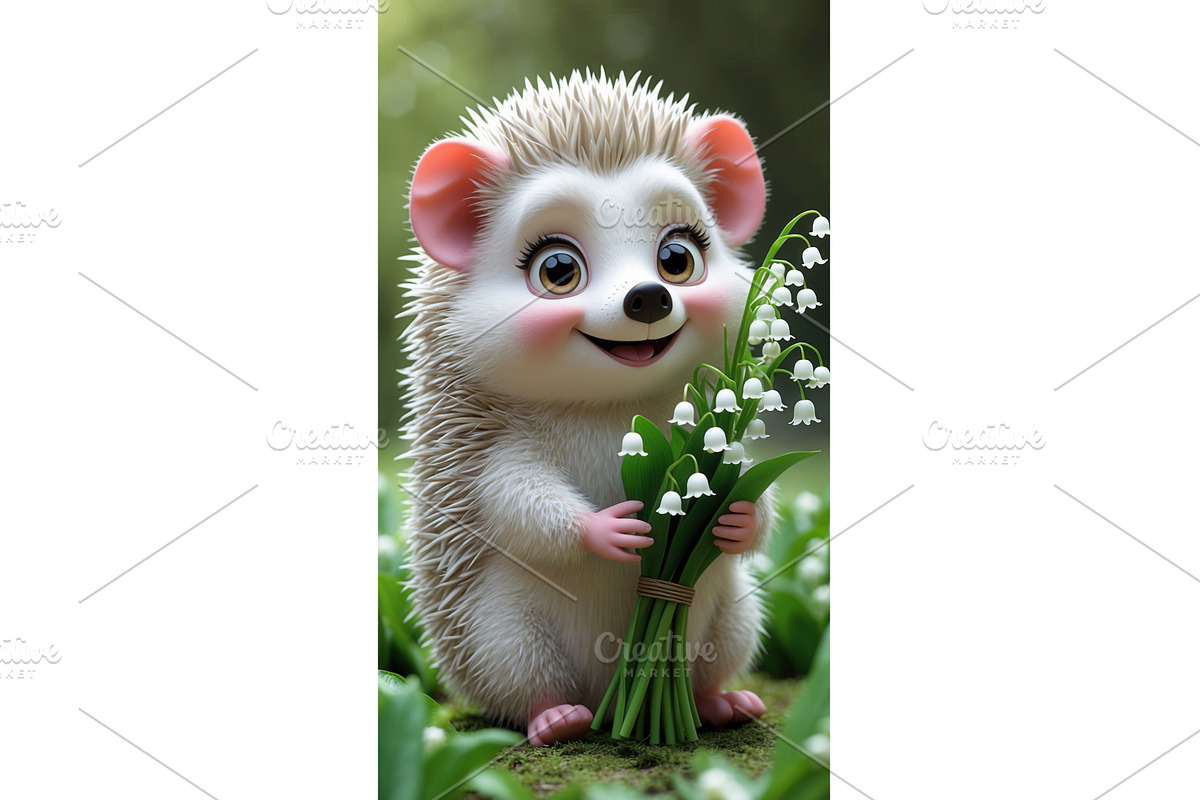 Cute cartoon hedgehog holding a, an Illustration by tilialucida