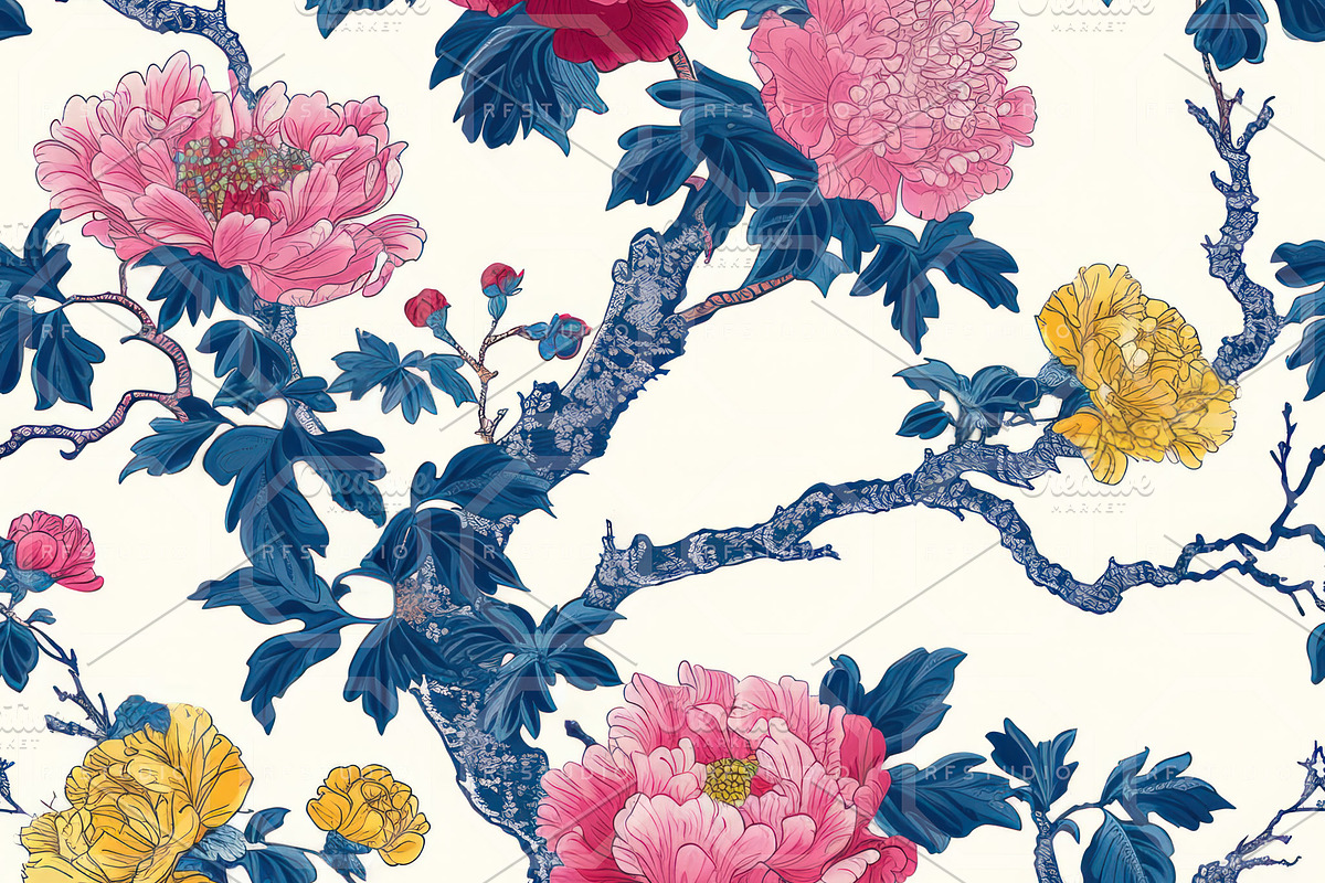 GEISHA GARDEN. Seamless Pack, a Texture Illustration by RefinedFantasyStudio (Photo 2 of 9)