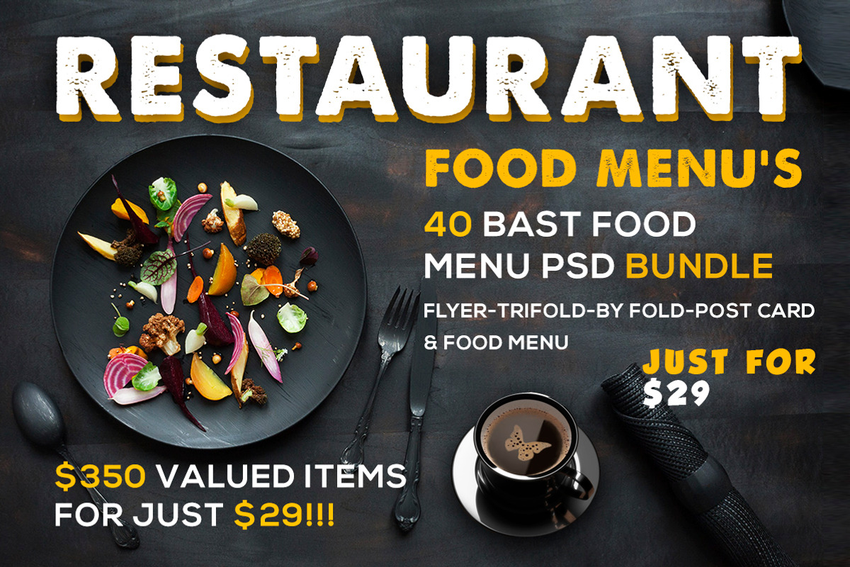 Food Menu Big Bundle, a Flyer Template by AfzaalGraphics (Photo 1 of 22)