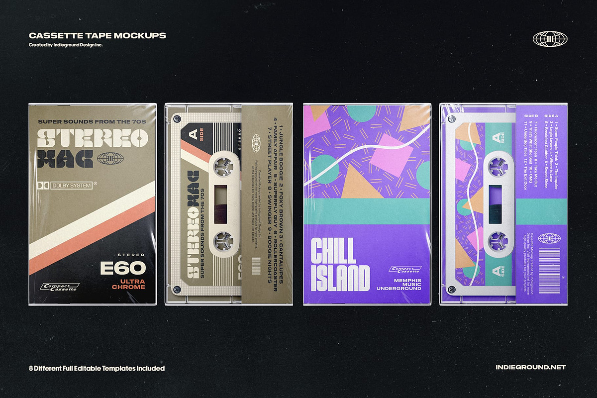 Cassette Tape Mockups, a Product Mockup by Indieground Design Inc. (Photo 5 of 8)