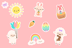 Cute & Happy Easter Clipart Set