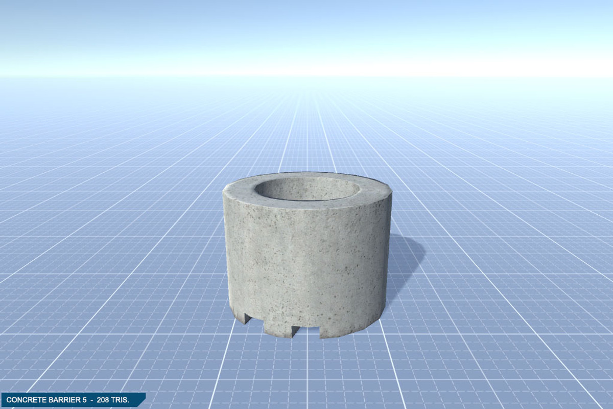 16 Concrete Barriers - Big Pack, an Environmental 3D Model by 3DCaster (Photo 15 of 34)