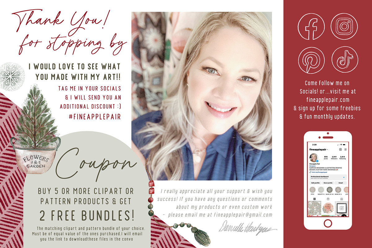 Country Christmas Digital Paper, a Pattern Graphic by FINEAPPLE (Photo 7 of 7)