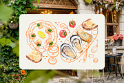 La Mer Mediterranean Seafood Graphic, a Food Illustration by Volha Studio (Thumbnail 2 of 15)