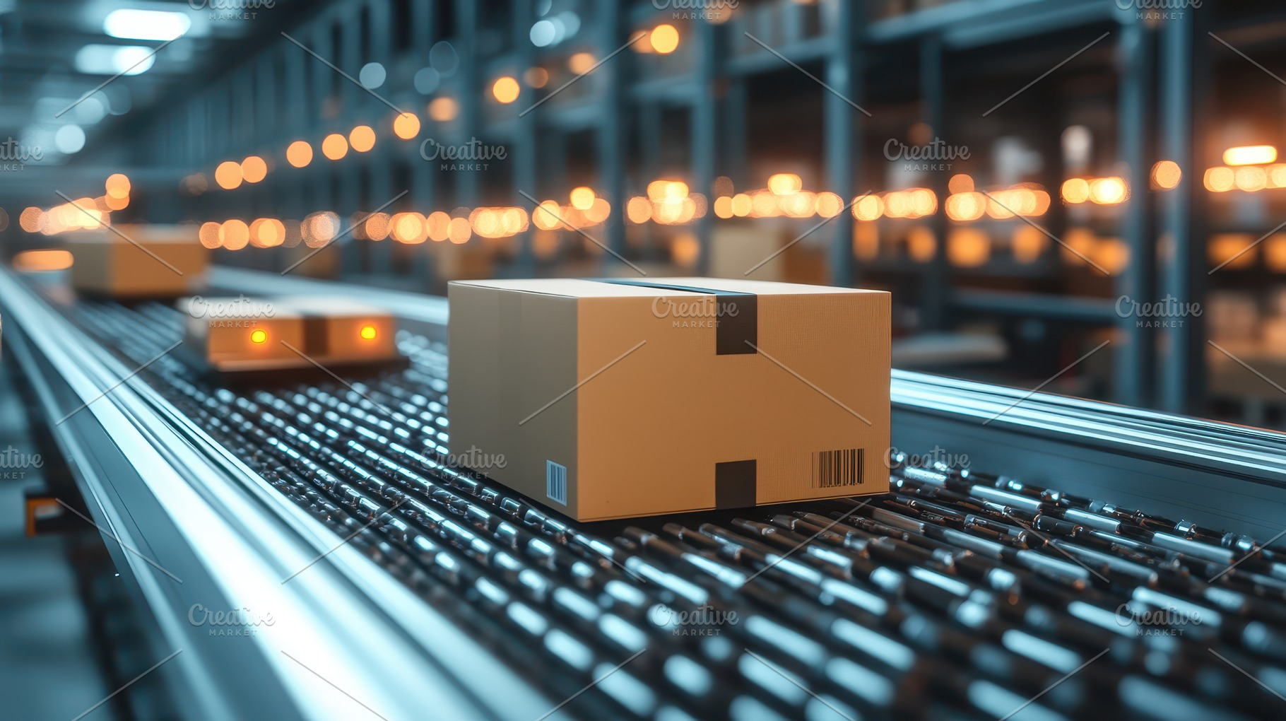 Boxes on conveyor belt in an automat, a Background Photo by Pixeness