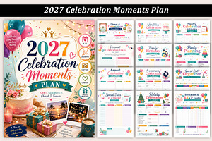 2027 Celebration Moments Plan, a Stationery Template by Designmela01