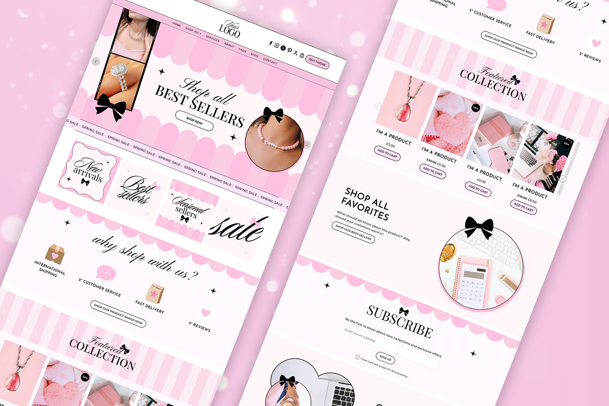Pretty Pink Girly Shopify Theme, a Shopify Template by Template Twist Shop (Photo 2 of 8)