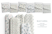 6 Seamless Pattern: Blue Floral, a Pattern Graphic by StudioCitra (Thumbnail 1 of 10)
