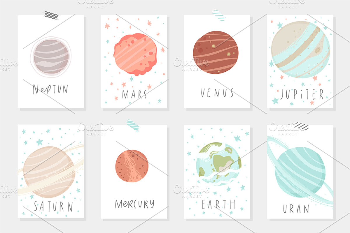 Panda in Space - kids set, an Object Illustration by Artnis (Photo 6 of 8)