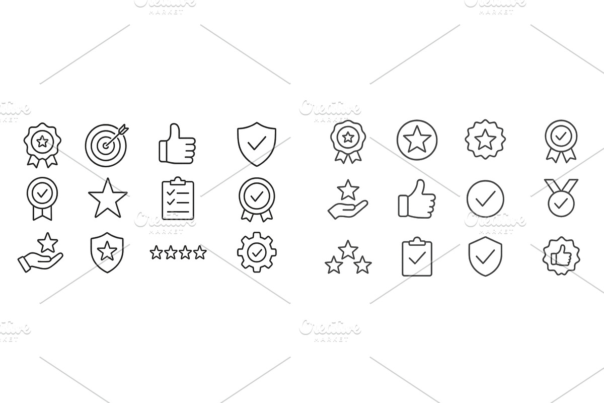Collection of simple outline icons, a Finance Illustration by ZinetroN