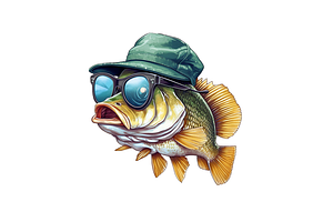 Cool Bass Fish Sublimation Clipart B