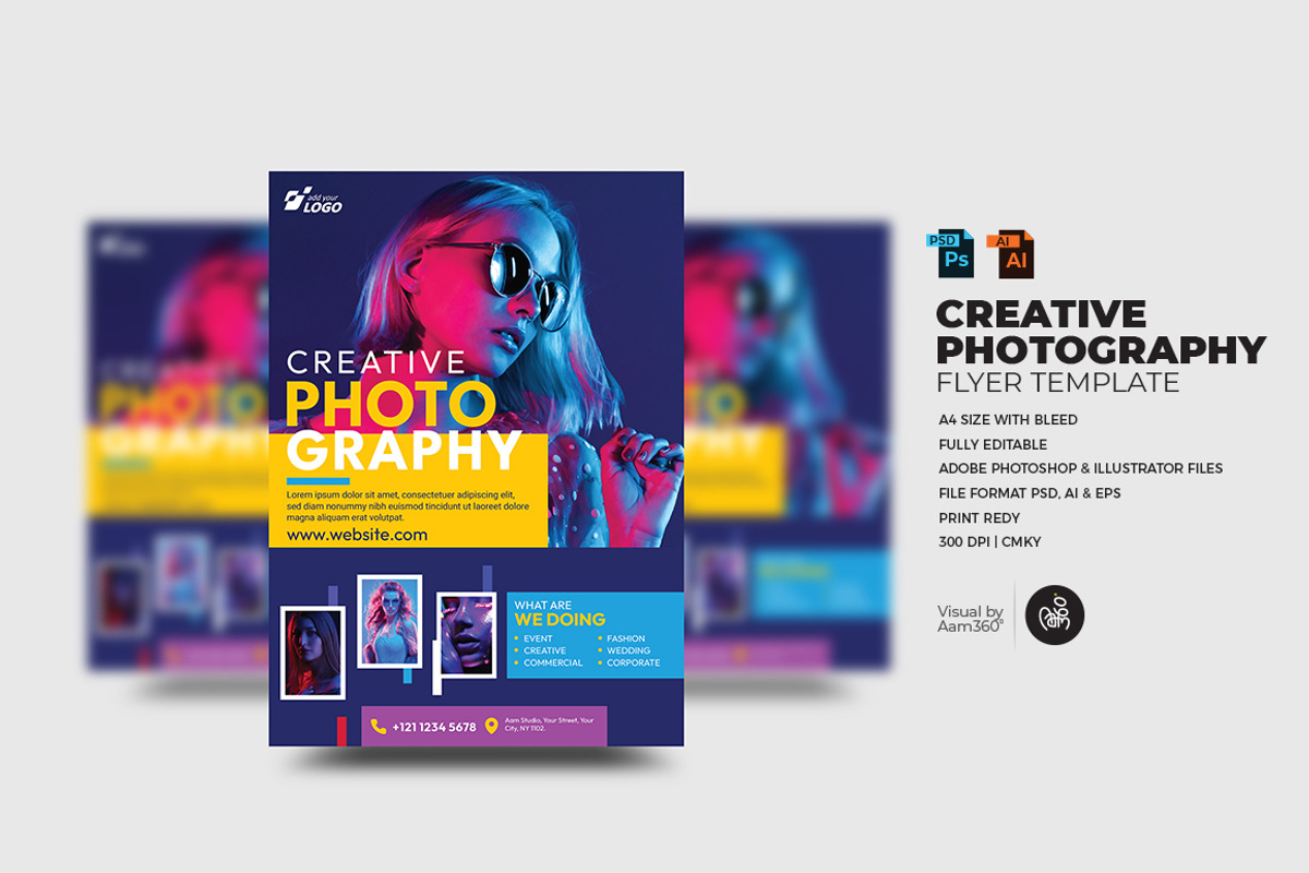 Creative Photography Flyer Template, a Flyer Template by Aam360 (Photo 1 of 3)