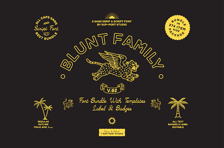 SP BLUNT BUNDLE PACK V02, a Sans Serif Font by Sup.Port Studio