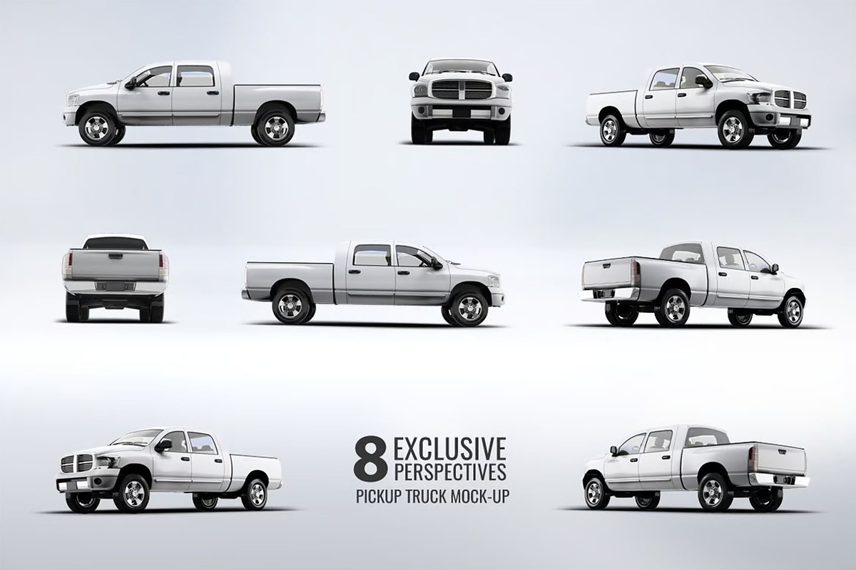 Pickup Truck Mock-Up, an Advertising Mockup by Hubzway (Photo 1 of 8)