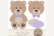 Violet Teddy Bear Digital Paper, a Pattern Graphic by JennyL Designs (Thumbnail 2 of 4)