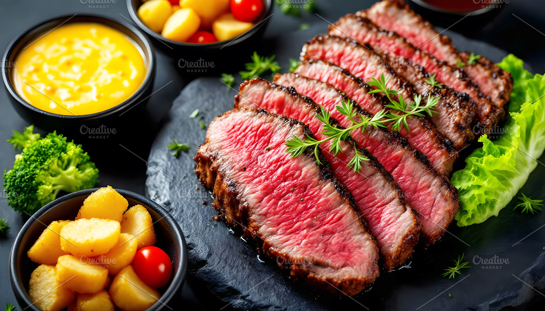 Sliced Medium Rare Steak, a Food & Drink Photo by Stock Shape