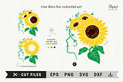 Sunflower SVG, DXF, PNG, Cut file, an Illustration by ClipartMuchLove (Thumbnail 4 of 11)