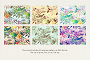 Tropical floral patterns set, a Pattern Graphic by emeraldthue (Thumbnail 6 of 28)