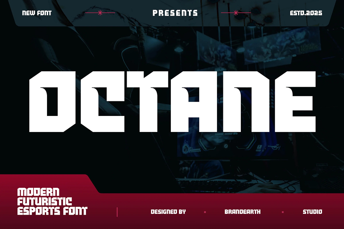 Octane – Bold Futuristic Font, a Sans Serif Font by Brand Earth (Photo 1 of 7)