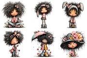 Easter black Girl Clipart, an Illustration by DreamArtGraphic (Thumbnail 4 of 5)