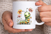 Whimsical Spring Caterpillar Clipart, a Seasonal Illustration by Canvas Craft (Thumbnail 5 of 7)