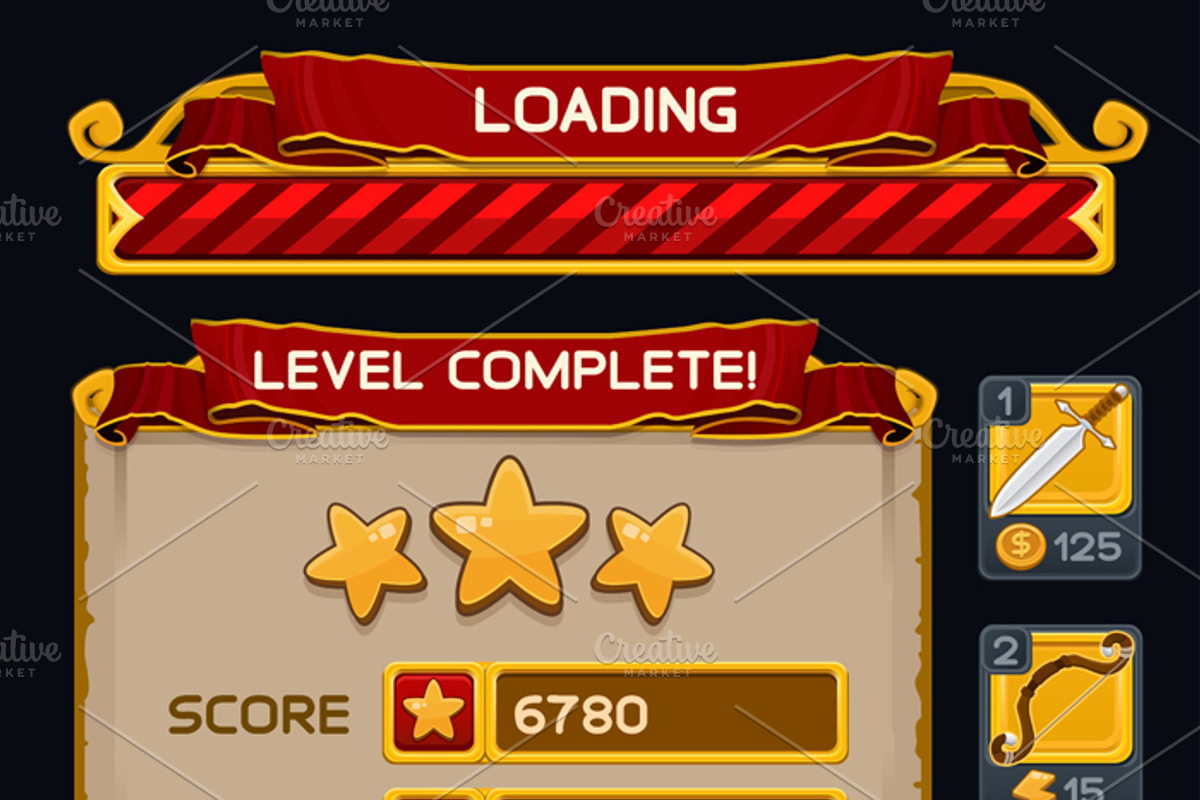Medieval Game GUI Pack, a Texture Illustration by Saranai Store (Photo 7 of 10)